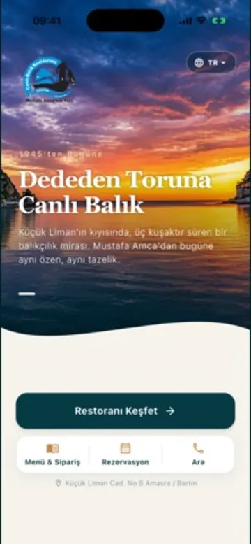 Amasra Canlı Balık uygulaması ekranı