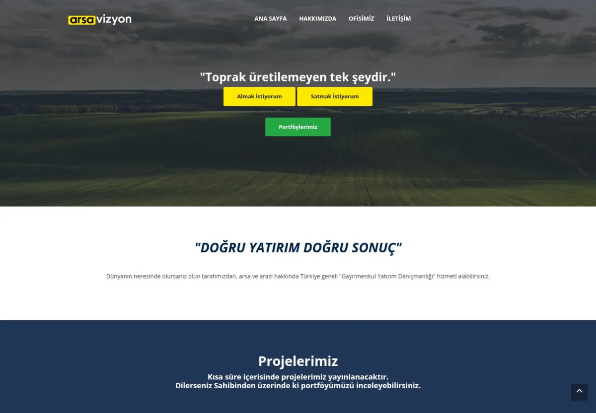 Arsa Vizyon Gayrimenkul Danışmanlık - Bartın Emlak web sitesi önizlemesi