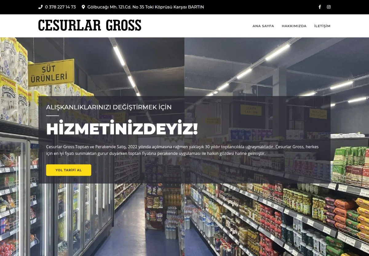 Cesurlar Gross Market web sitesi önizlemesi
