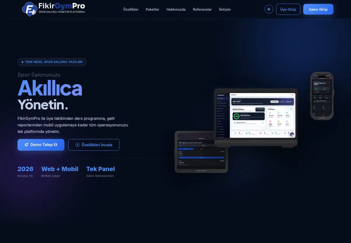 FikirGymPro web sitesi önizlemesi