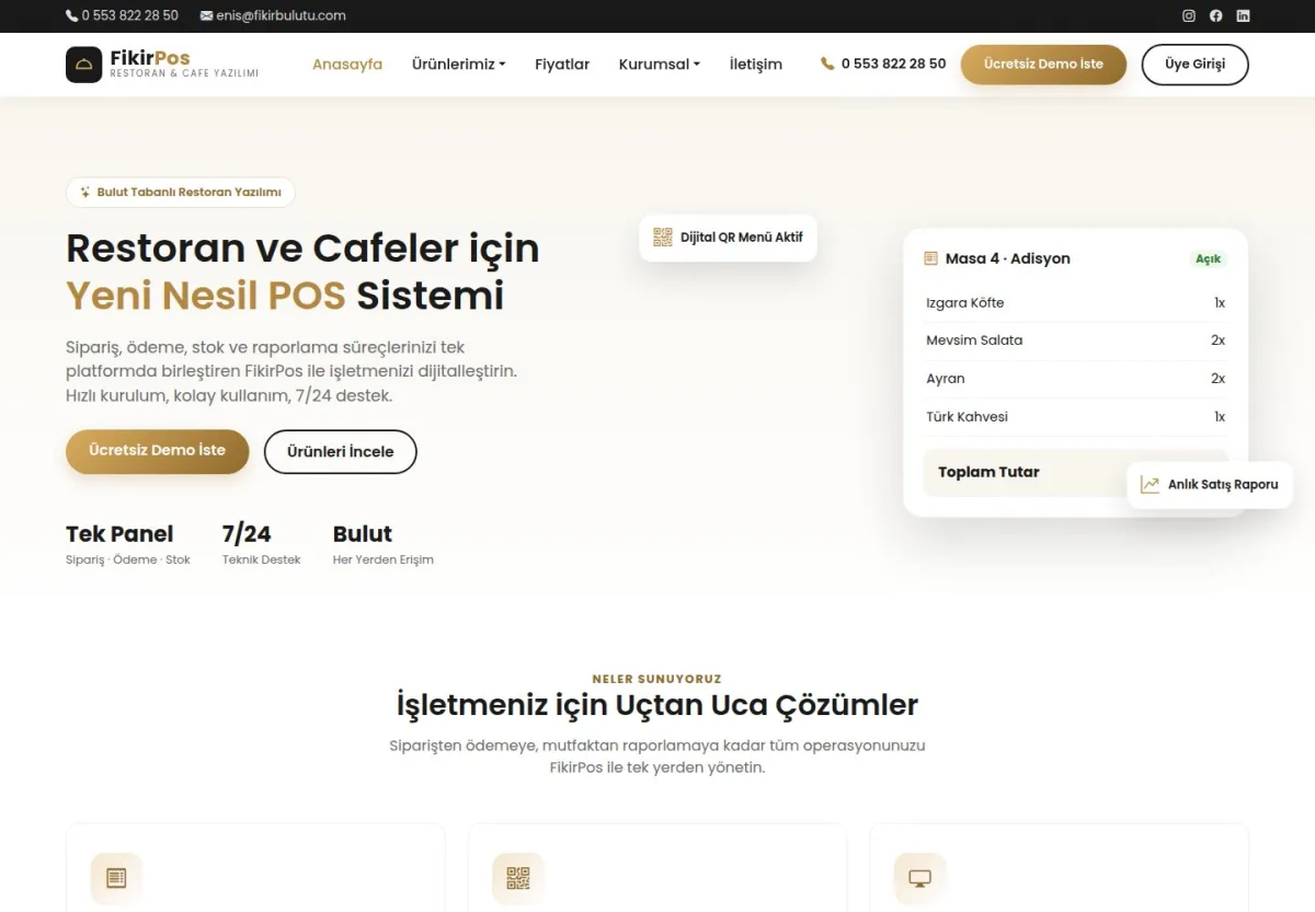 FikirPos web sitesi önizlemesi