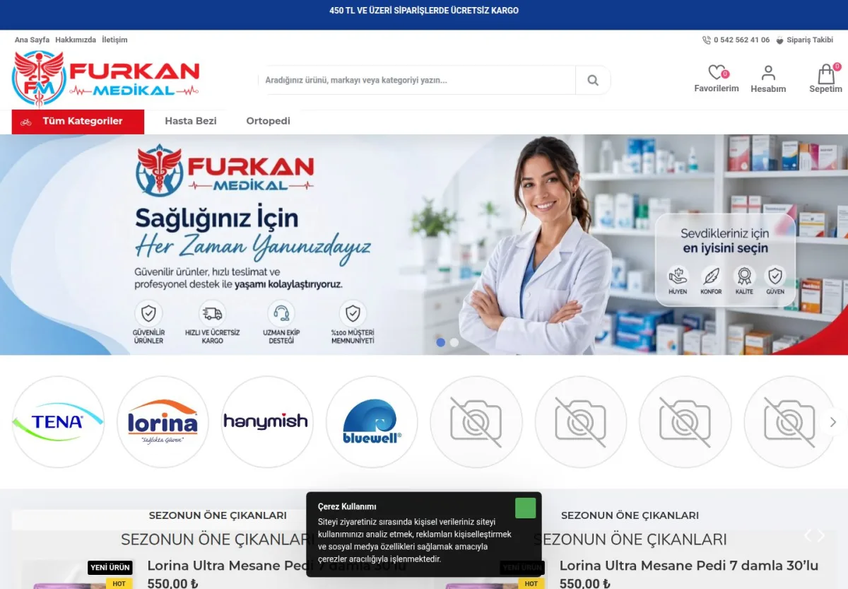 Furkan Medikal web sitesi önizlemesi