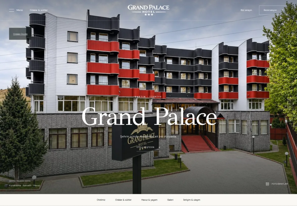 Grand Palace Hotel web sitesi önizlemesi