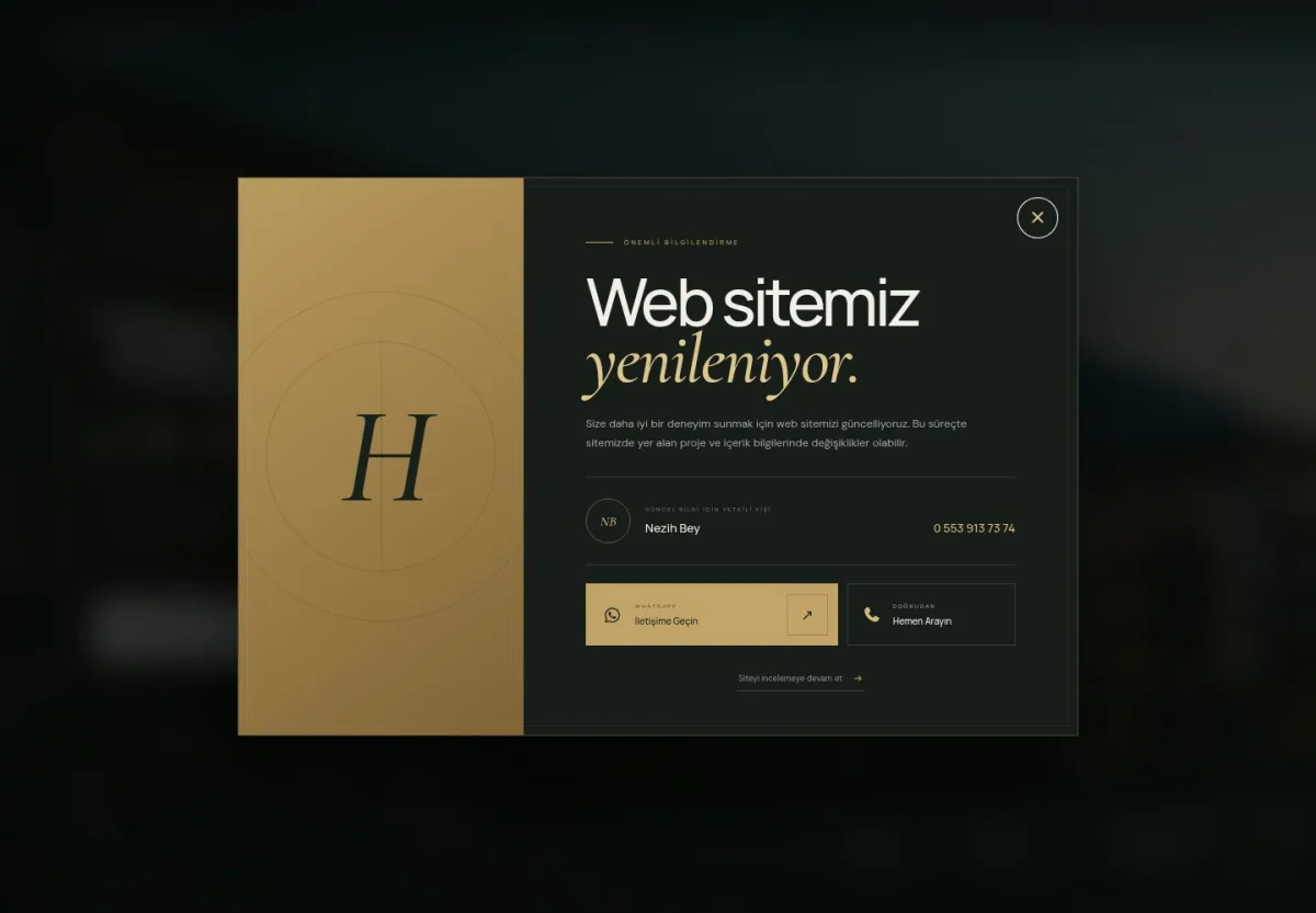 Hızarcıoğlu İnşaat web sitesi önizlemesi