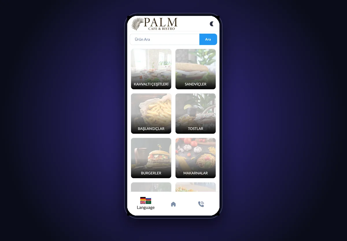 Palm Cafe & Bistro - Amasra web sitesi önizlemesi
