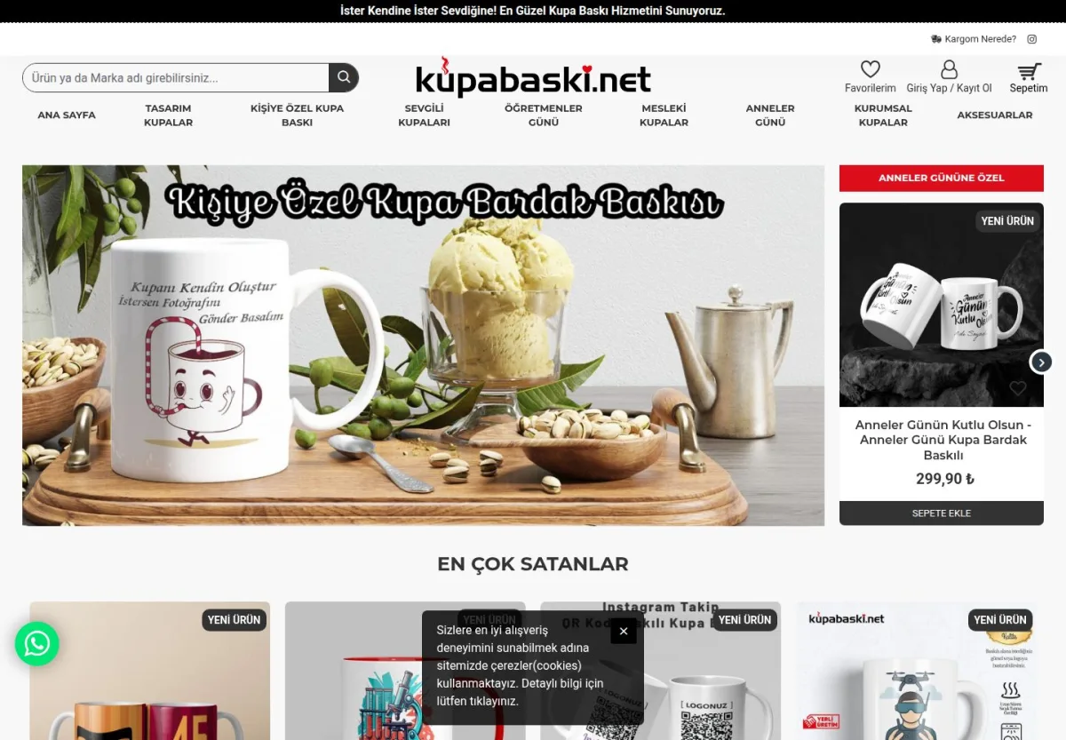Kupa Baskı web sitesi önizlemesi