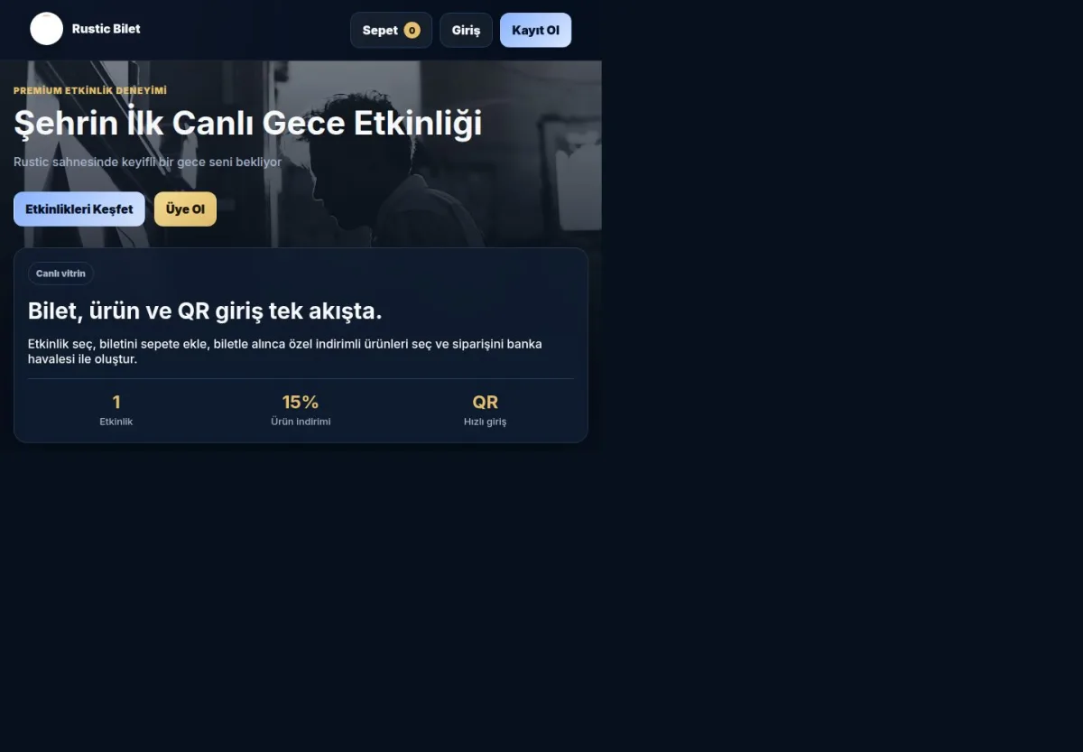 Rustic Bilet web sitesi önizlemesi