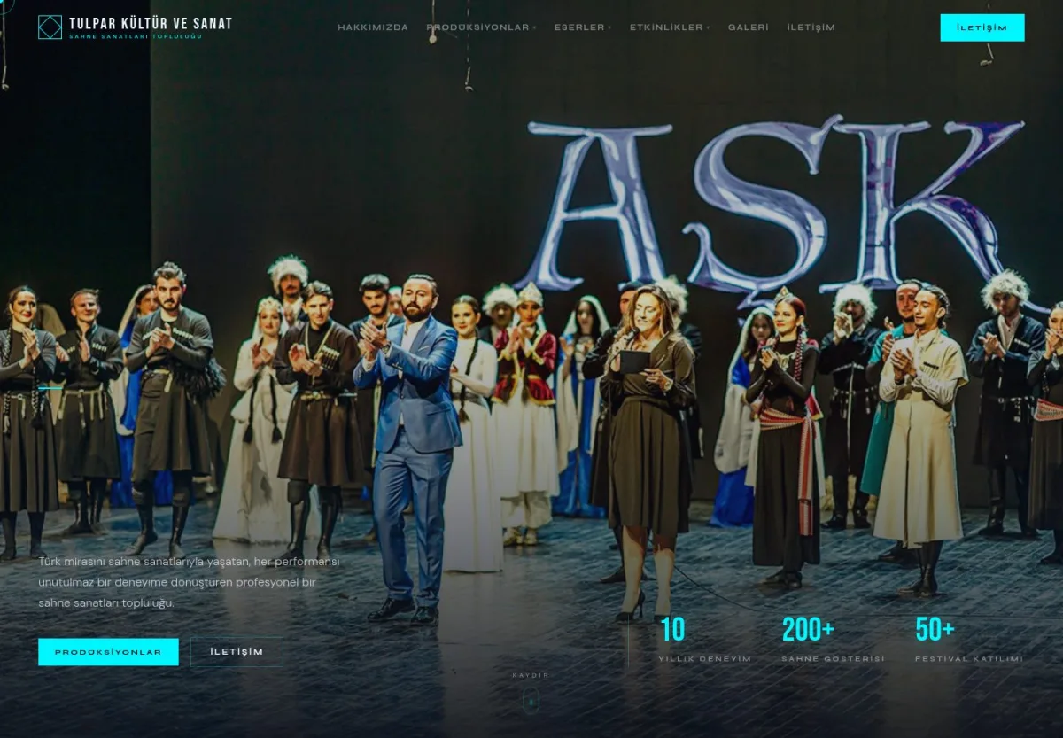 Tulpar Kültür ve Sanat web sitesi önizlemesi