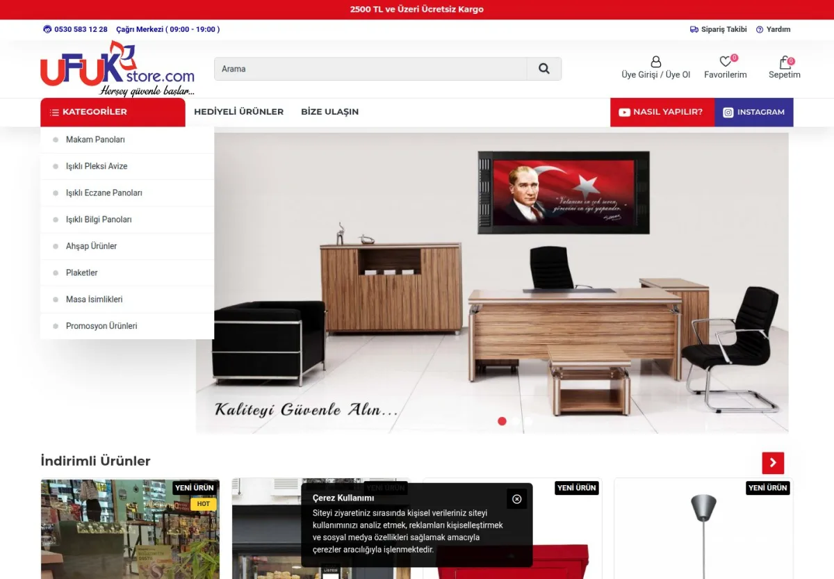 UFUK STORE - Promosyon Ürünleri web sitesi önizlemesi