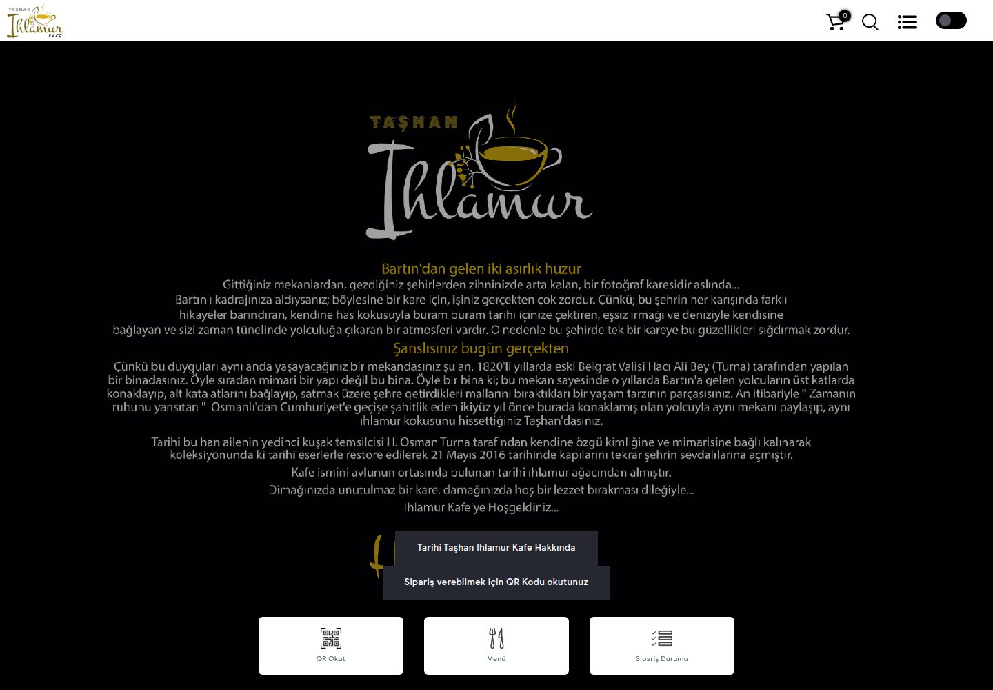 Taşhan Ihlamur Kafe web sitesi önizlemesi