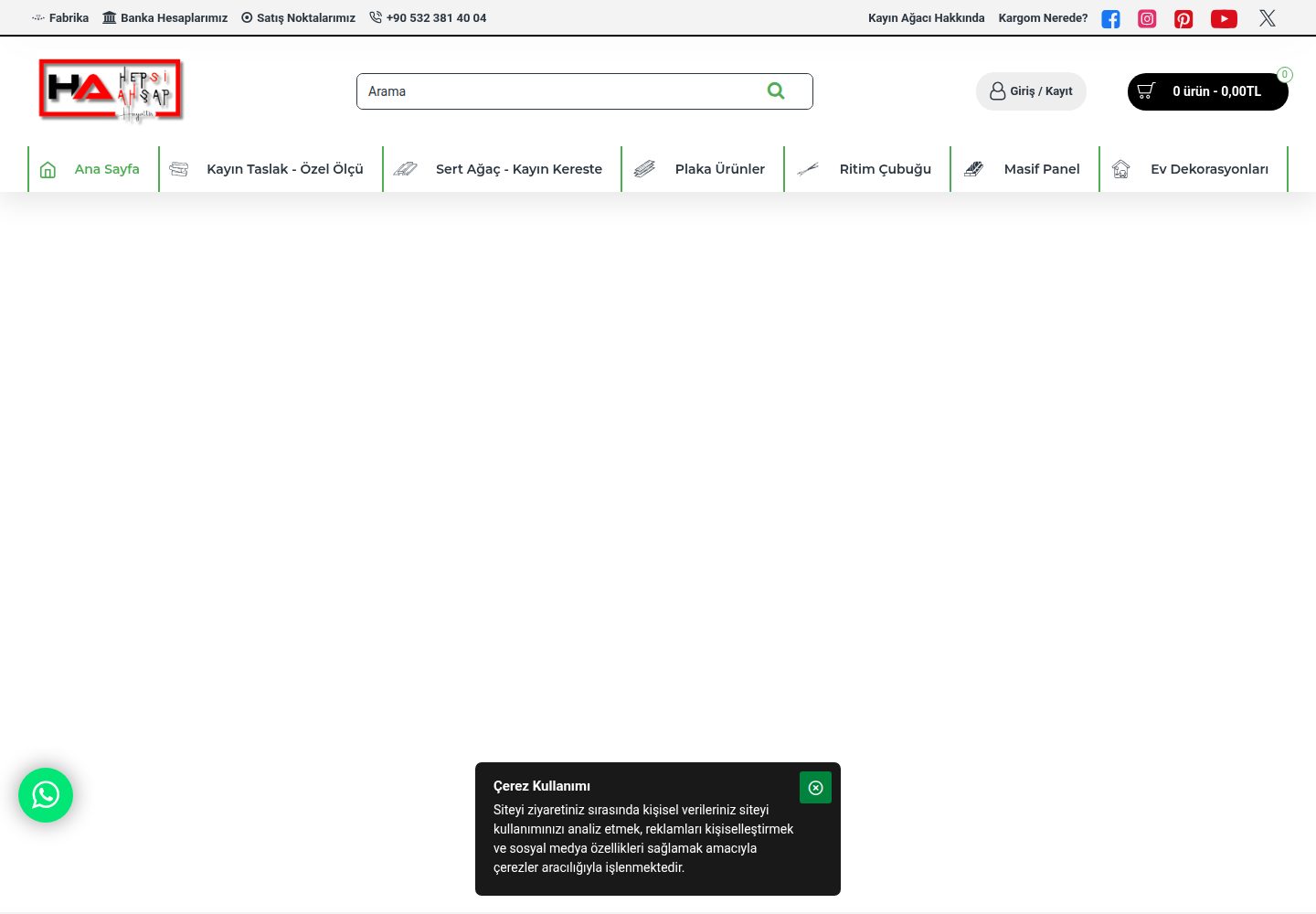 Hepsi Ahşap - Özelleştirilebilir Özel Ahşap Ölçü web sitesi önizlemesi